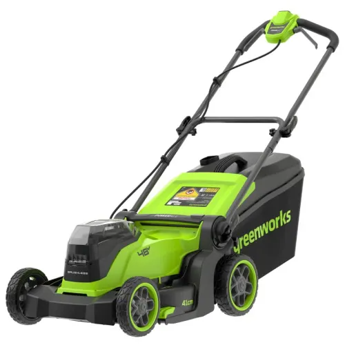 Газонокосилка аккумуляторная 41 см Greenworks 2х24V (48V) GD24X2LM411 2520907, бесщеточная, без АКБ и ЗУ